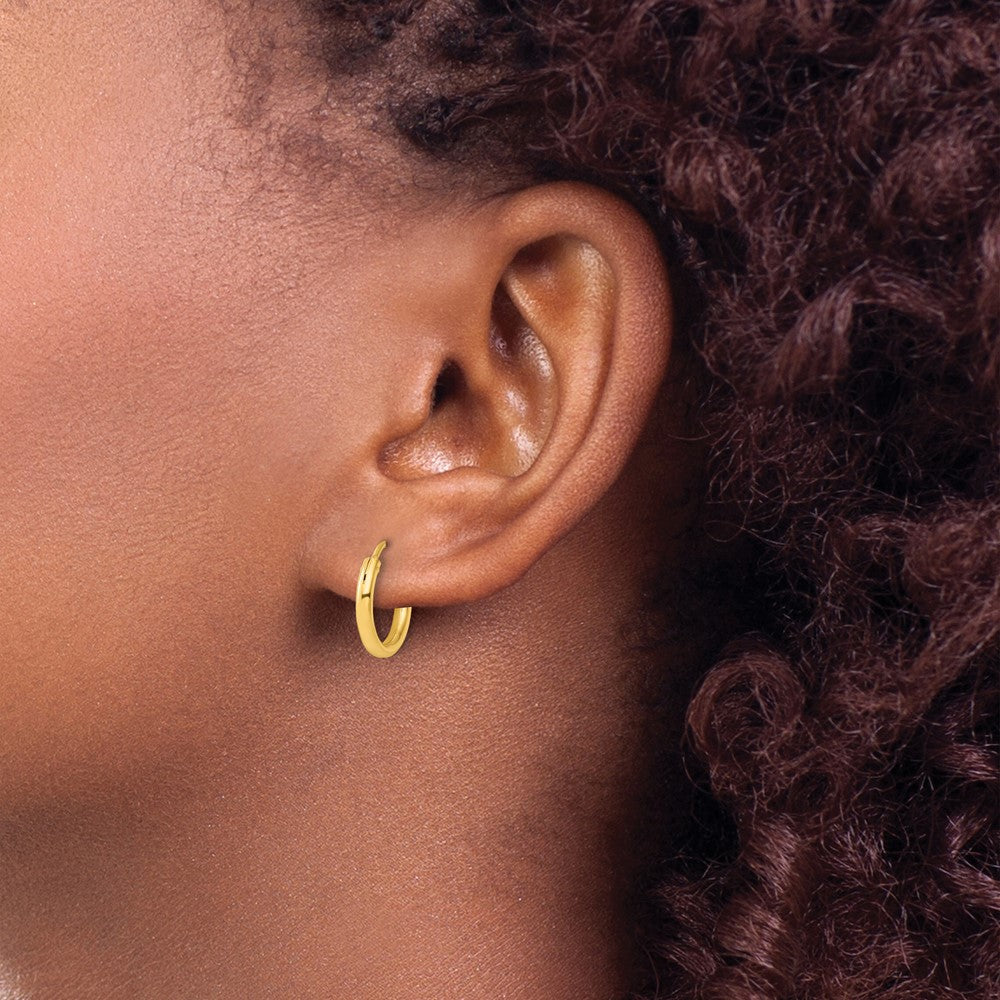 Sterling Silver Flash Gold-plated 2mm Endless Hoop Earrings