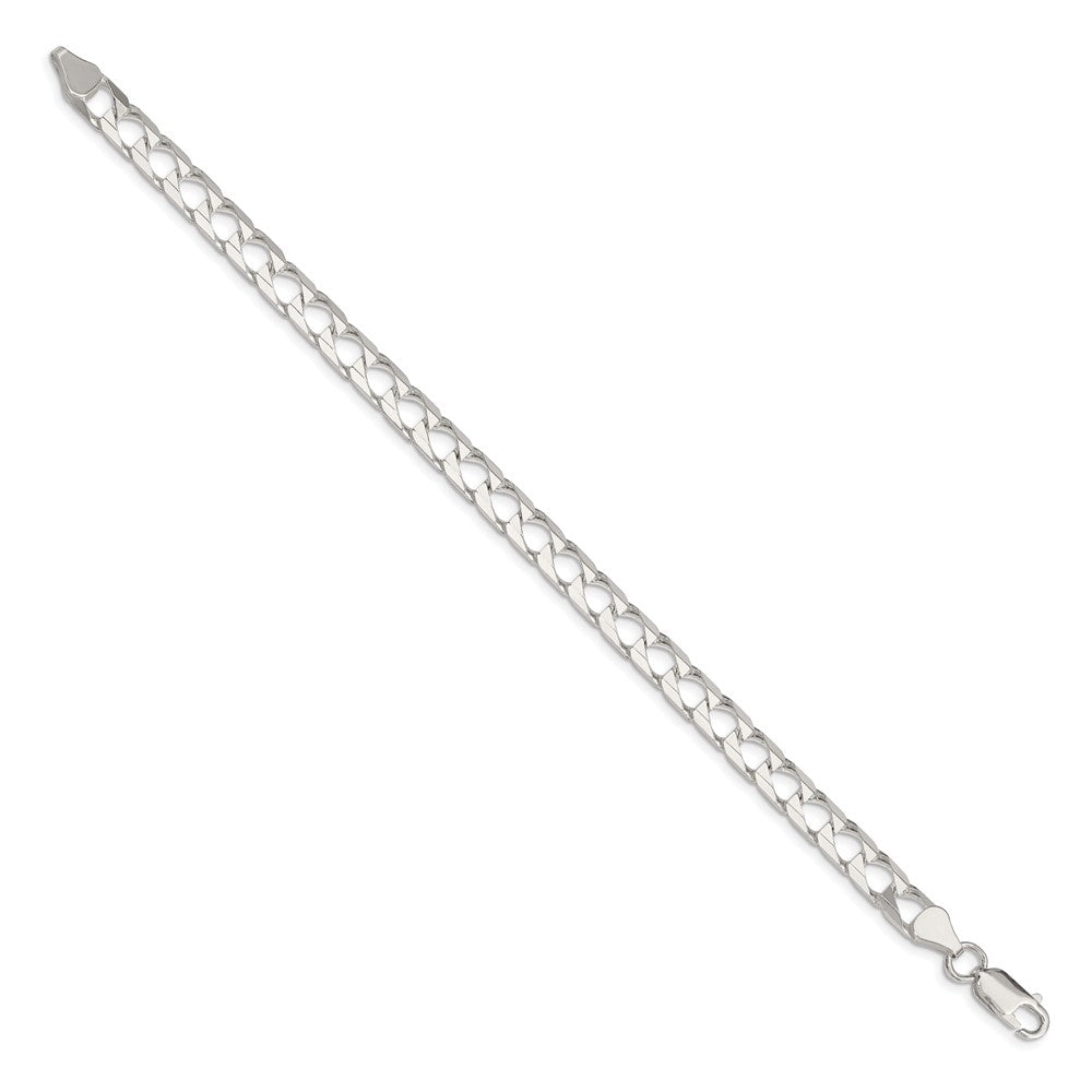 Sterling Silver 6.25mm D/C Square Curb Chain 9 inches