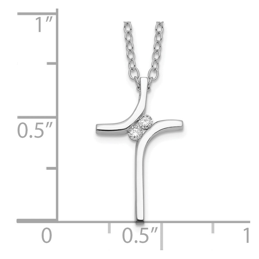 10K Cross w/Diamonds Necklace 2 - .02 RD DIAS. - Dia:F45