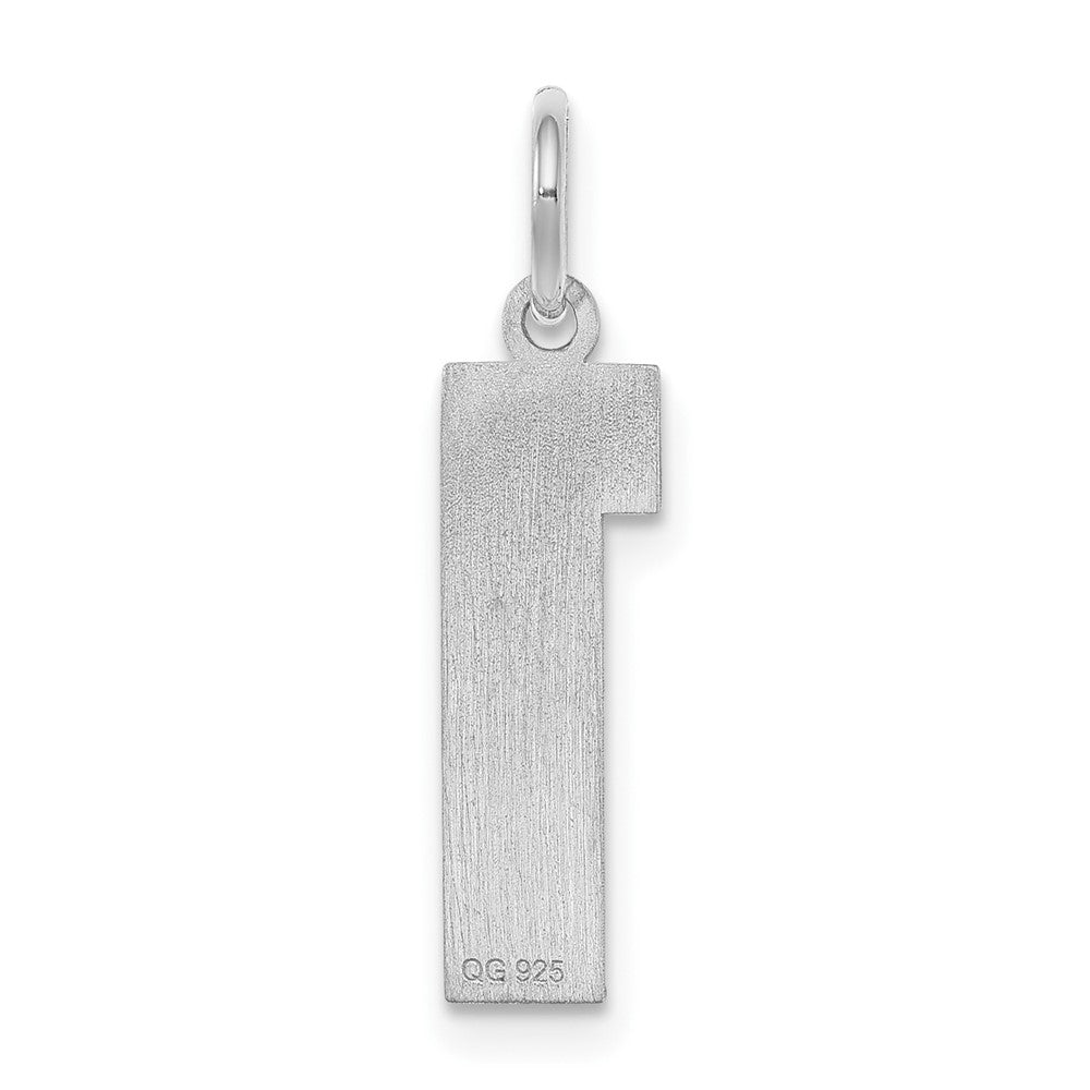 Sterling Silver/Rhodium-plated Satin Number 1 Charm