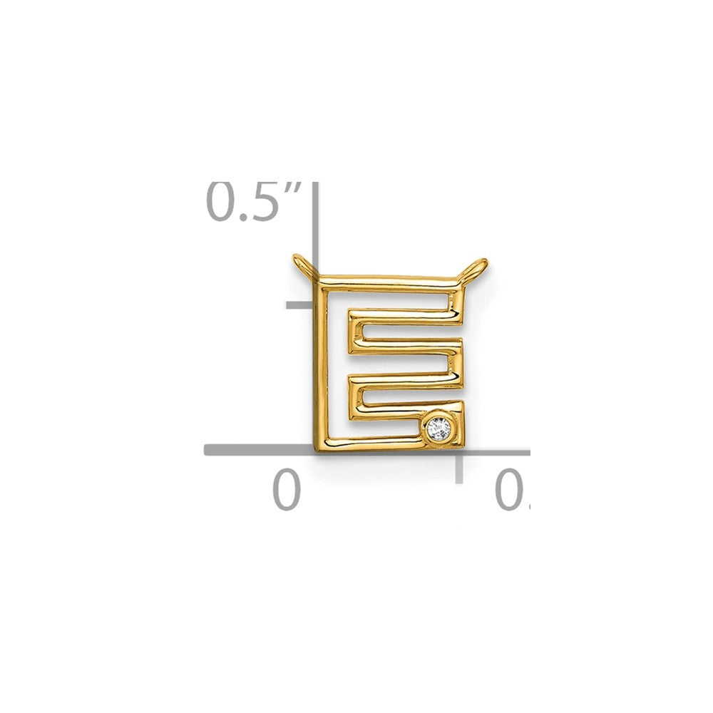 Stella & Dot 10ky Diamond Initial E Charm Element
