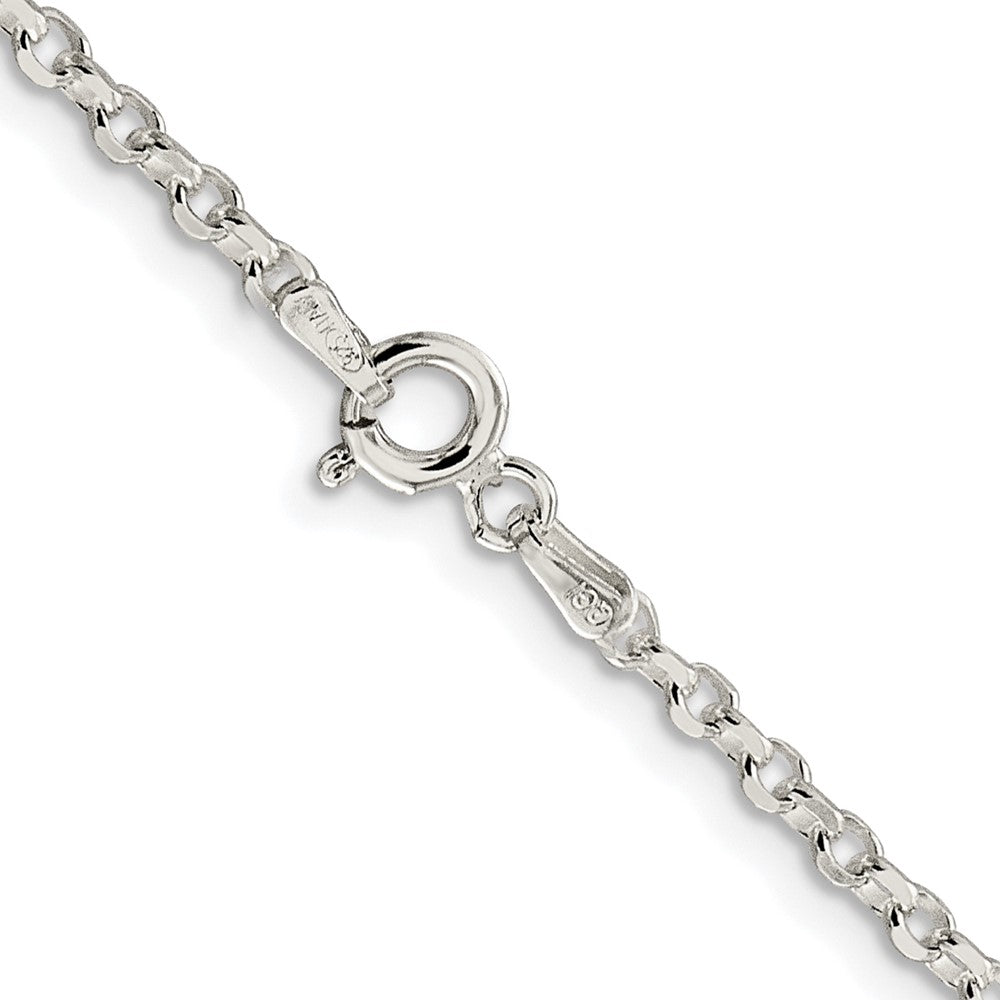Sterling Silver Rhodium-plated 2.6mm Diamond-cut Cable Chain w/2in ext.