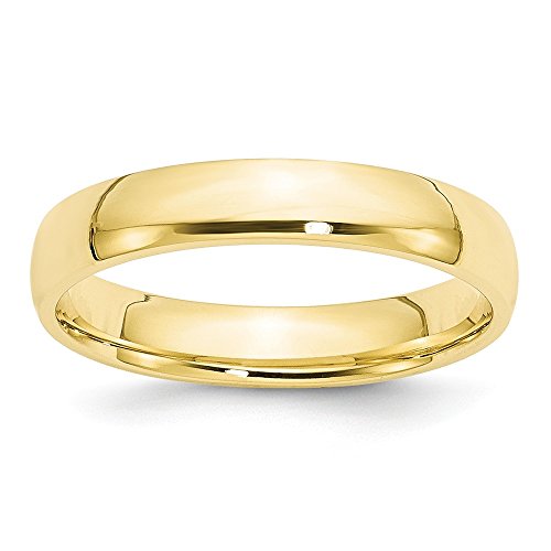 10k Yellow Gold 4mm Lightweight Comfort Fit Wedding Band Size 13.5