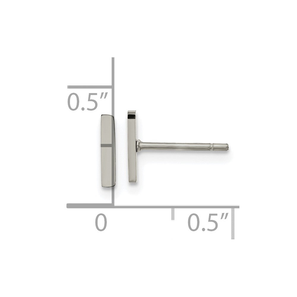 Stainless Steel Polished Vertical Bar Earrings
