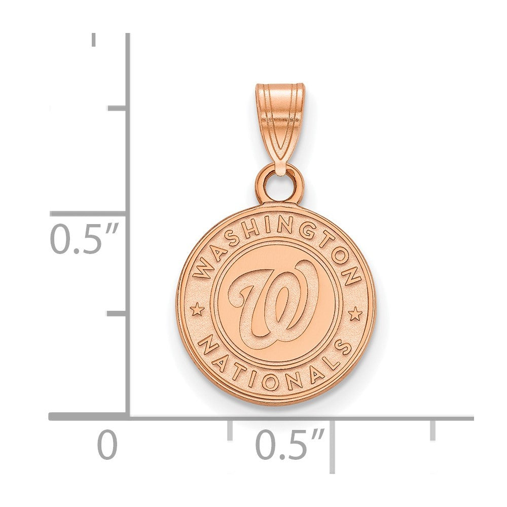 Sterling Silver Rose Gold-plated MLB LogoArt Washington Nationals Small Pen
