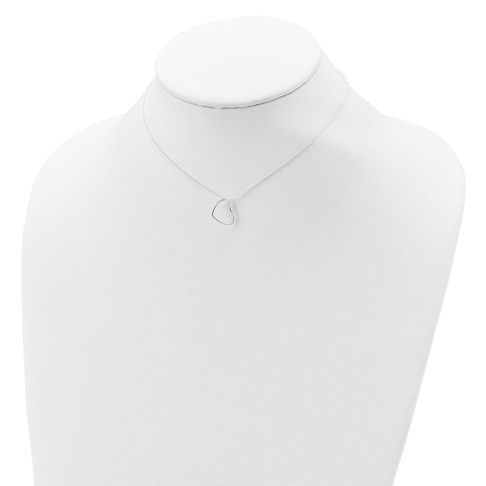 Sterling Silver Heart 14 IN w/2 In EXT Necklace 16 Inches