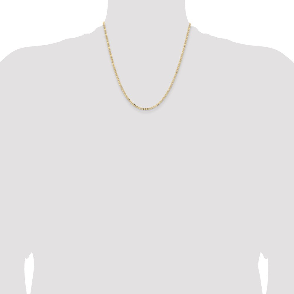 14K 20 inch 2.85mm Semi-Solid Curb with Lobster Clasp Chain