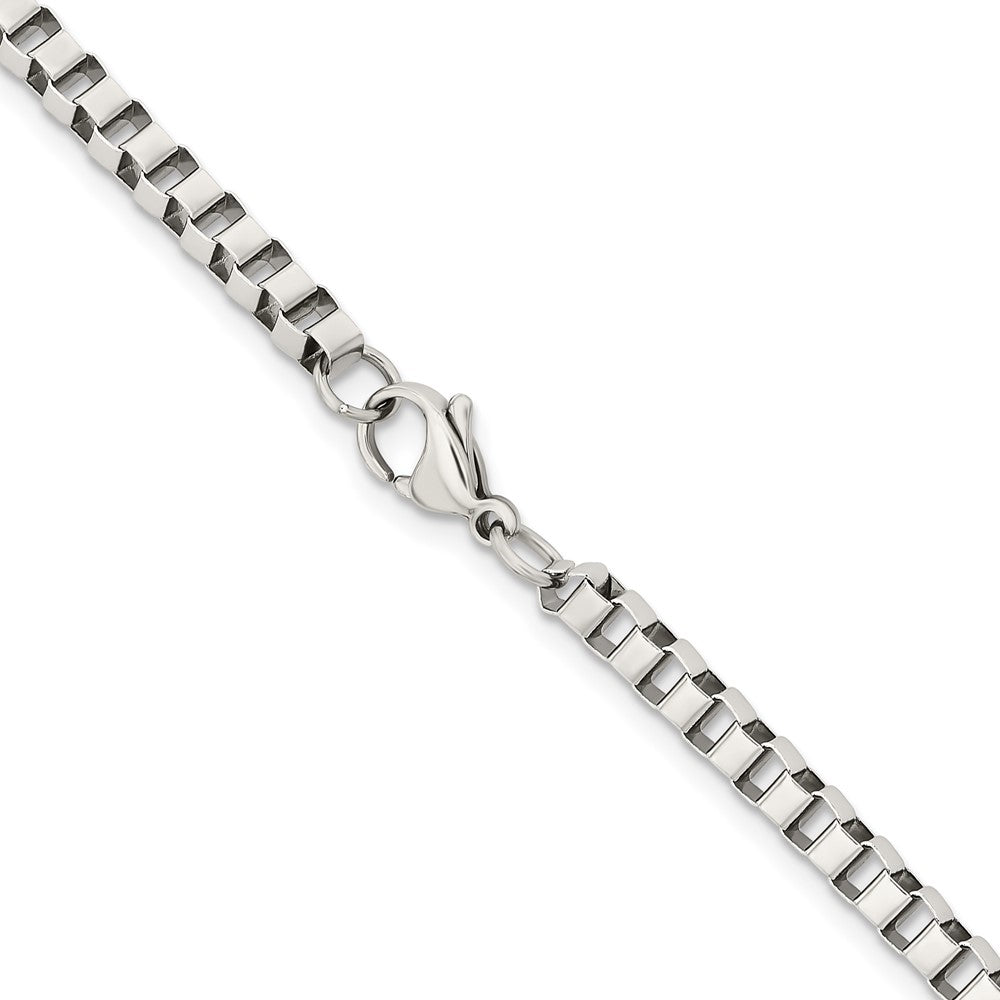 Stainless Steel Polished 4mm 24in Box Chain