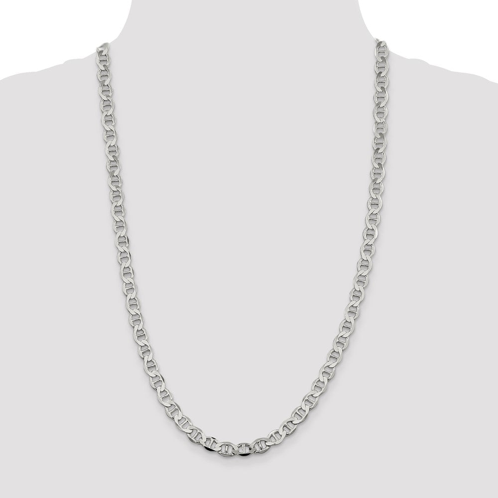 Sterling Silver 7.1mm Flat Anchor Chain 26 Inches