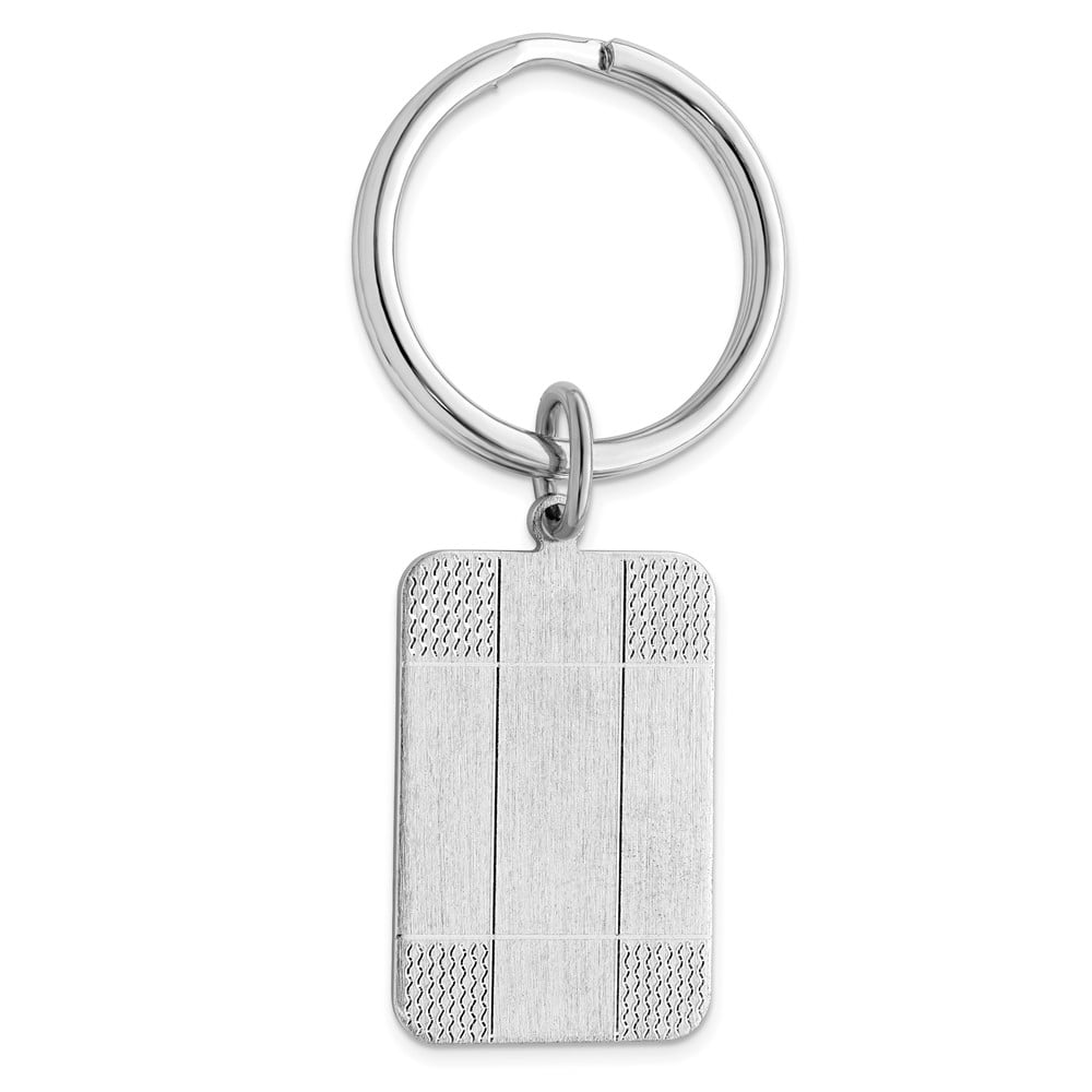 Rhodium-plated Kelly Waters Satin Patterned Corner Key Ring QGL8711