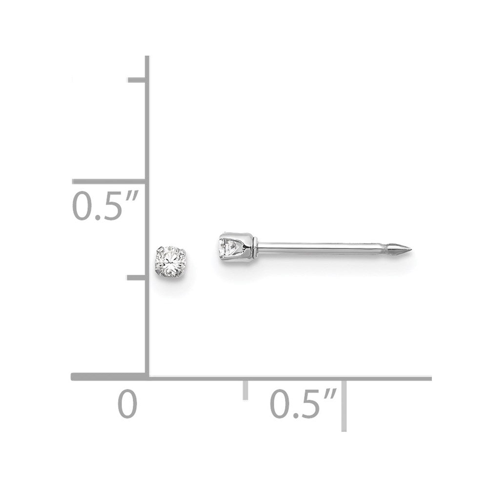 Inverness 14k White Gold 2mm CZ Post Earrings