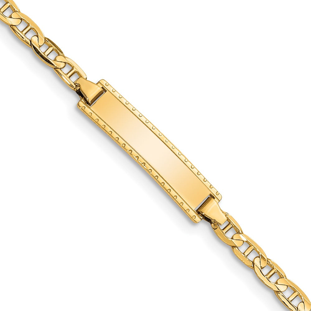 14k Children's Anchor Link ID Bracelet 6 inches