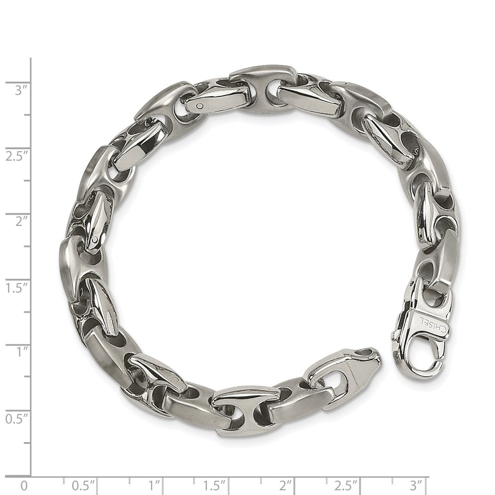 Stainless Steel Brushed and Polished 8.25in Bracelet 8.25 inches