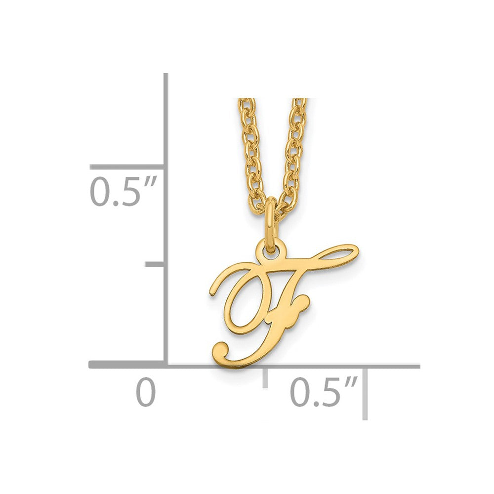 Sterling Silver Gold-plated Letter F Initial Necklace