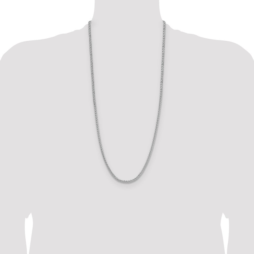 Sterling Silver Rhodium-plated 3.5mm Diamond-cut Square Spiga Chain
