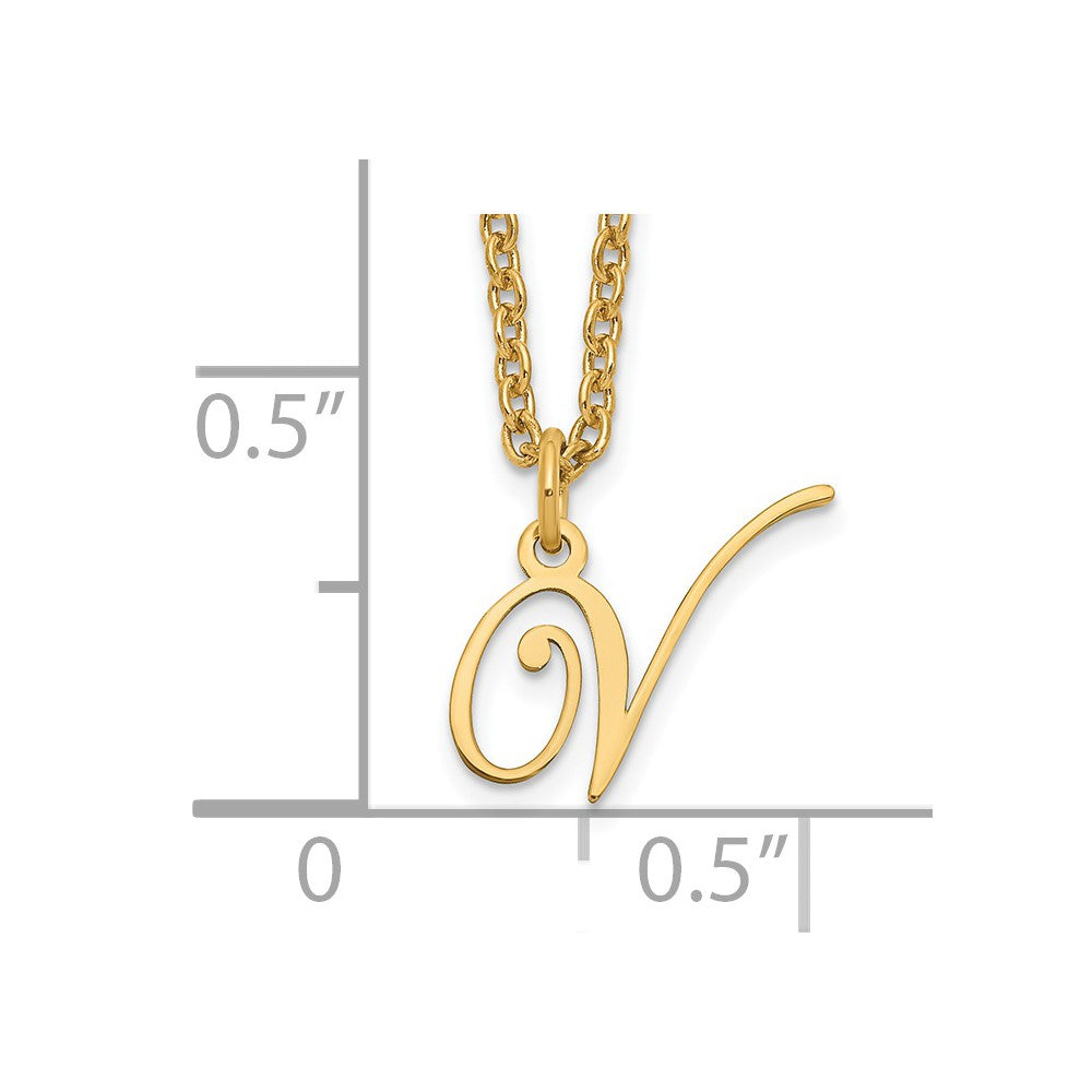 Sterling Silver Gold-plated Letter V Initial Necklace