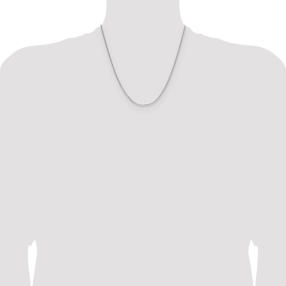 Sterling Silver Rhodium-plated 1.3mm 8 Sided D/C Double Spiga Chain