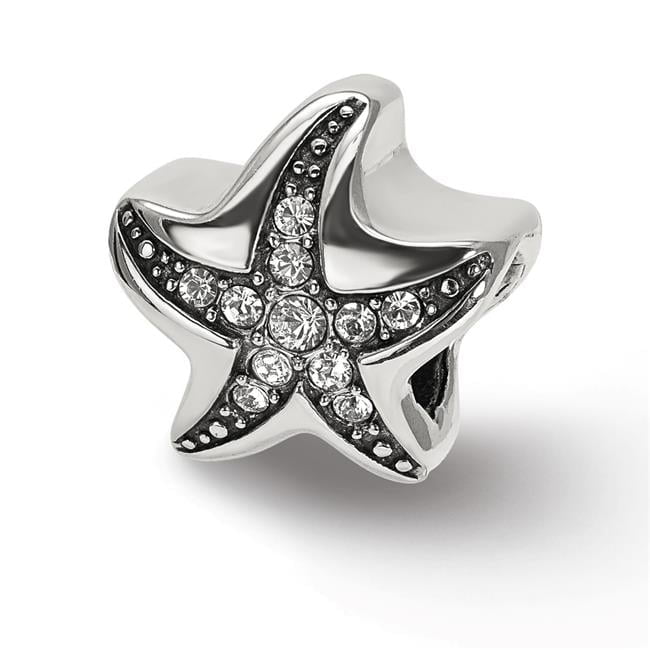 Sterling Silver Reflections Crystal Starfish Bead