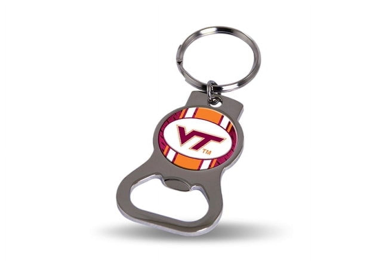 NCAA Virginia Tech Silver-tone Bottle Opener Key Ring by Rico Industries QGC6444