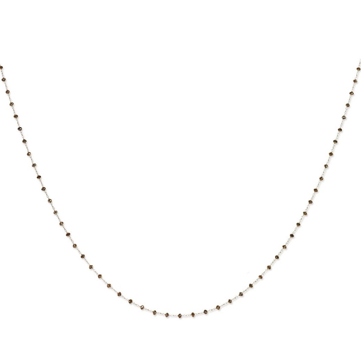 14k White Gold Coffee Brown Diamond Briolette Necklace