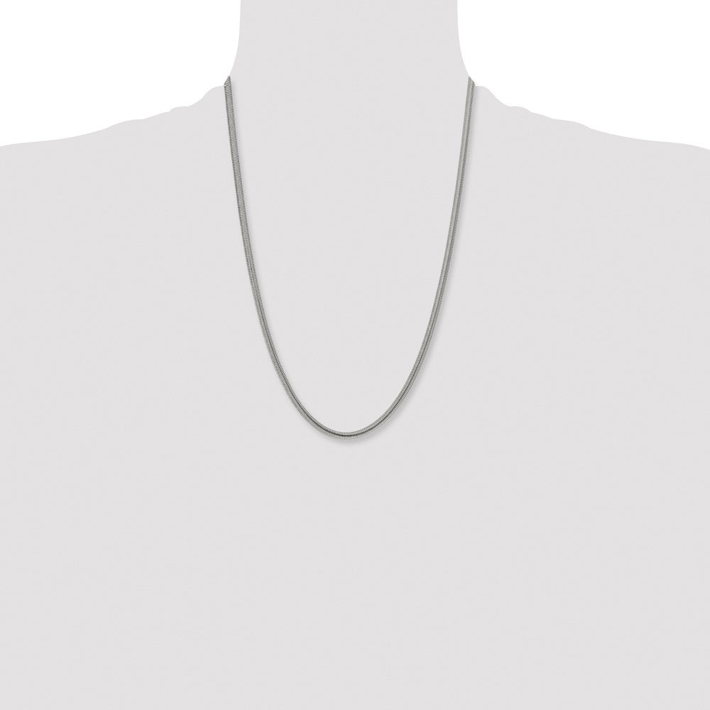 Stainless Steel Polished 4.2mm 24in Flat Snake Chain