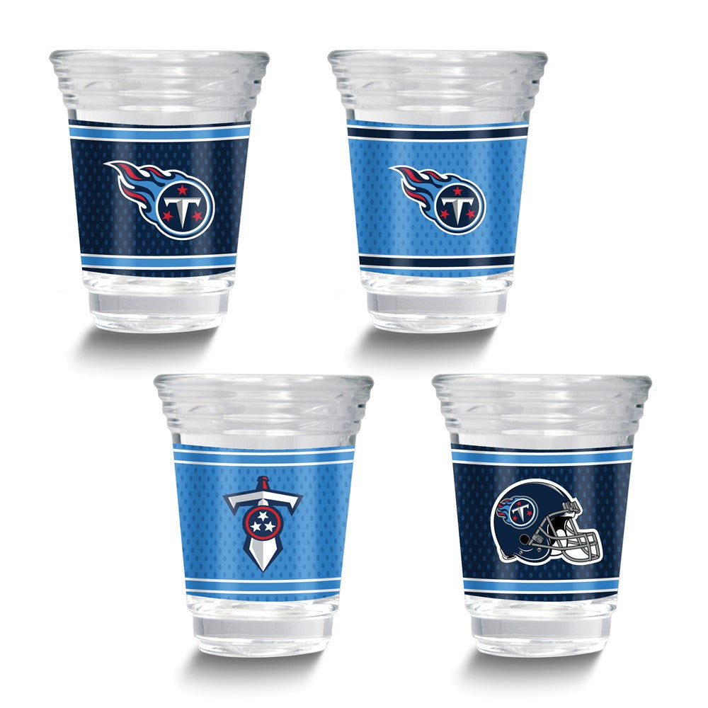 NFL Tennessee Titans 4-piece 2 oz. Shot Glass Set