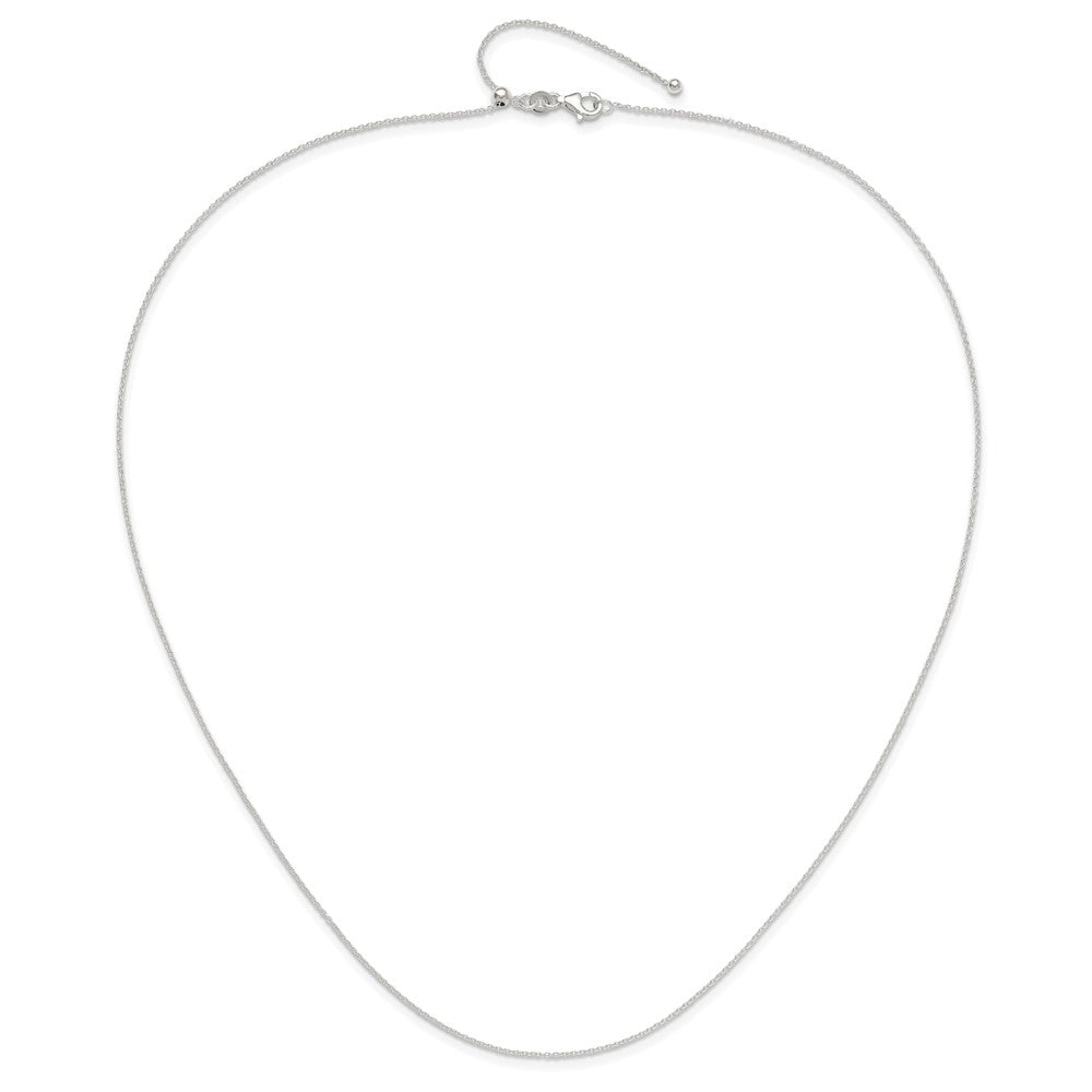 Sterling Silver Polished 1.15mm Cable Adjustable Necklace