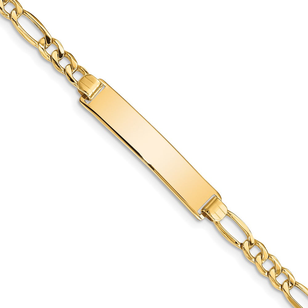 14k Semi-solid Figaro ID Bracelet 7 inches