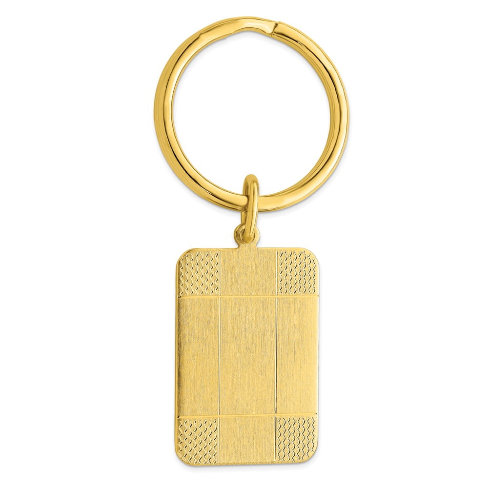 Gold-plated Kelly Waters Satin Patterned Corner Key Ring QGL8710