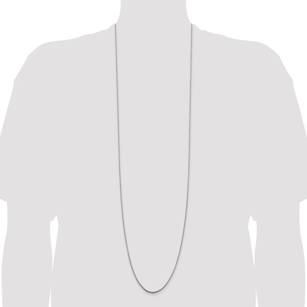 Sterling Silver Rhodium-plated 1.5mm Round Box Chain 22 Inches