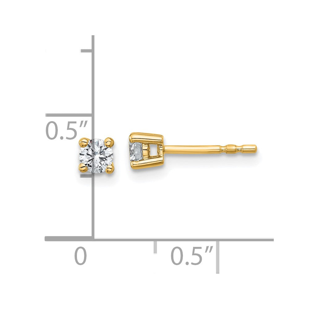14k Yellow Gold 1/3 ctw Lab Grown Diamond VS+ F+ Round 4 Prong Heavy Wt. Stud Earrings
