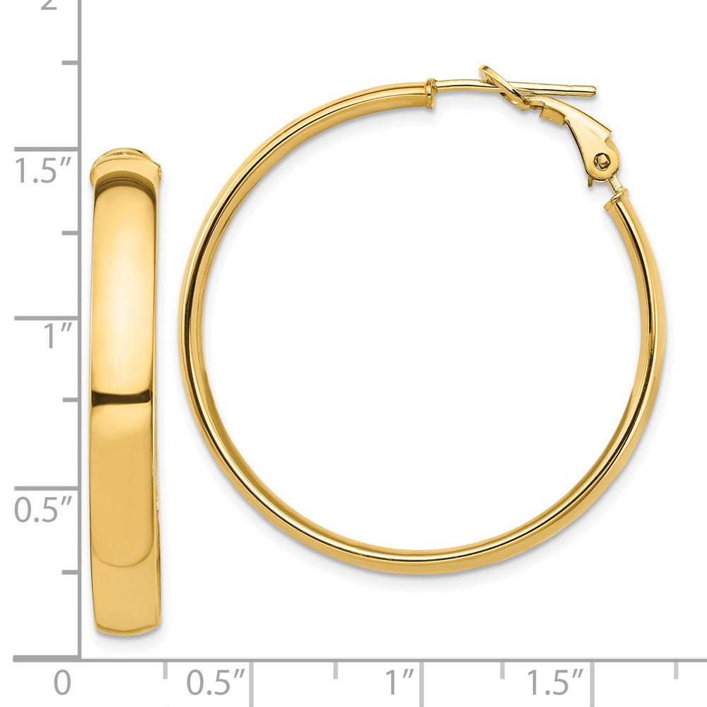10k High Polished 5mm Omega Back Hoop Earrings