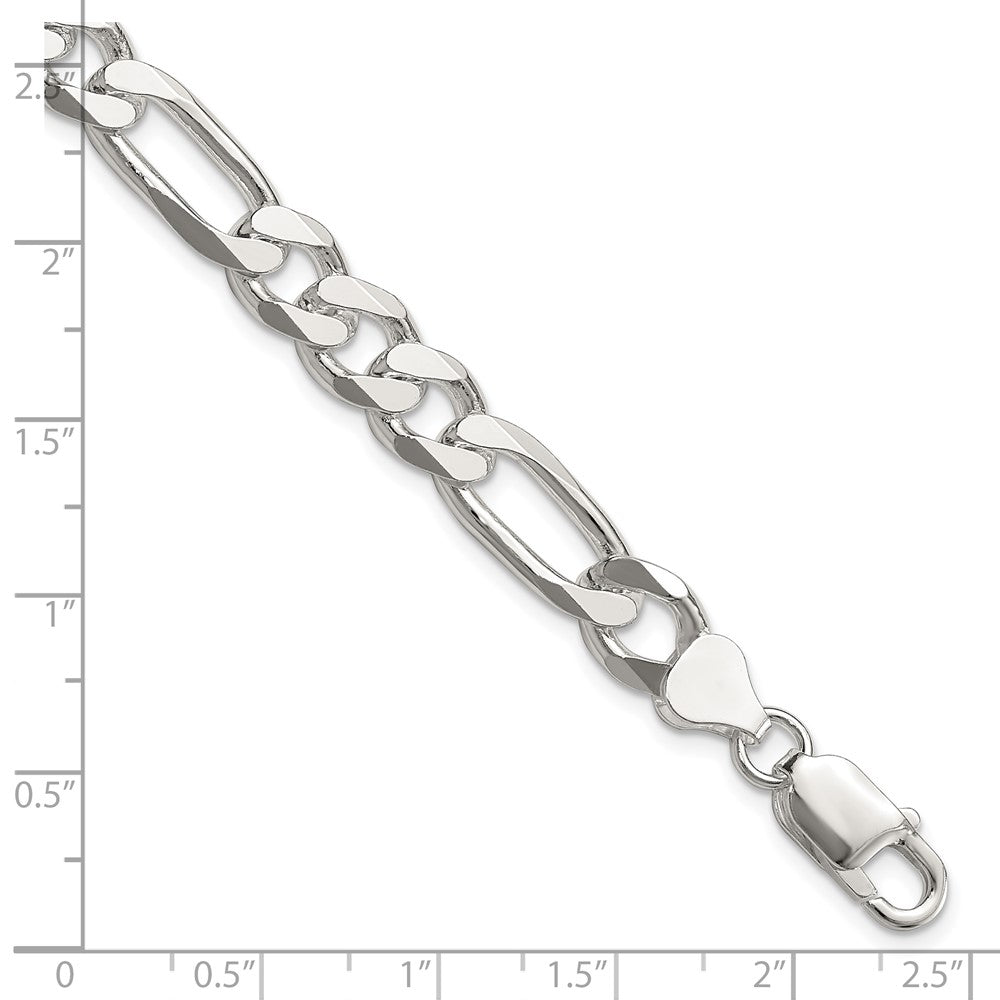 Sterling Silver 8mm Figaro Chain 7 inches