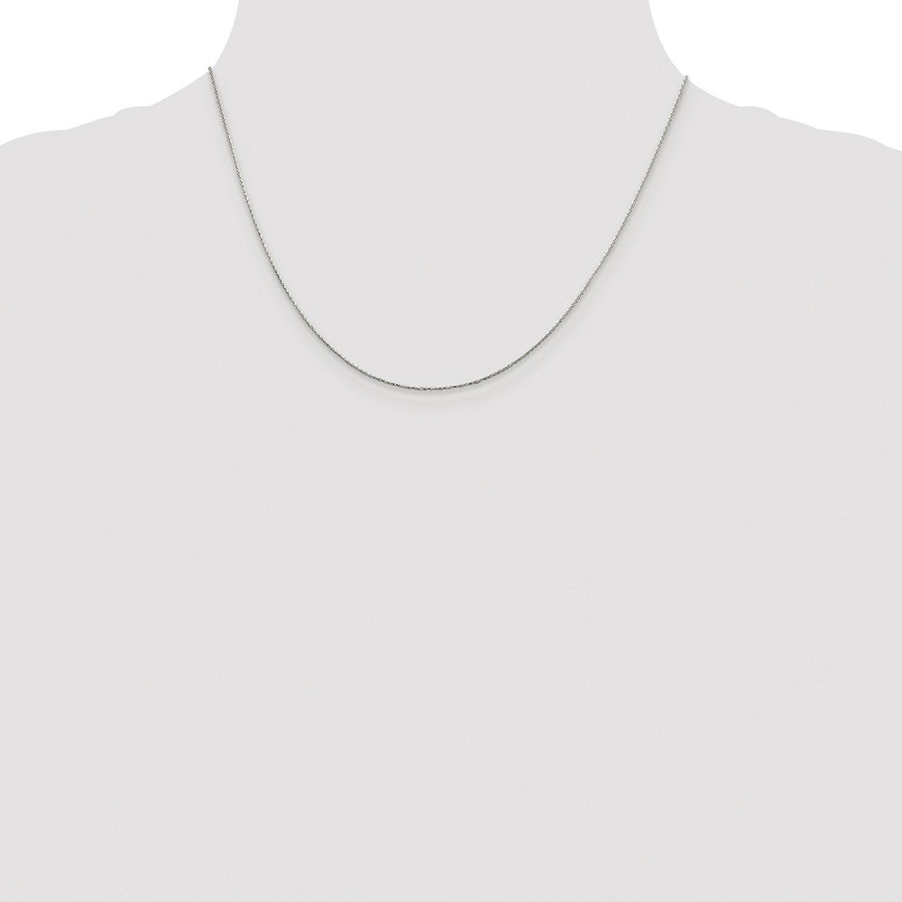 Sterling Silver Rhodium-plated .85mm Diamond-cut Round Spiga Chain