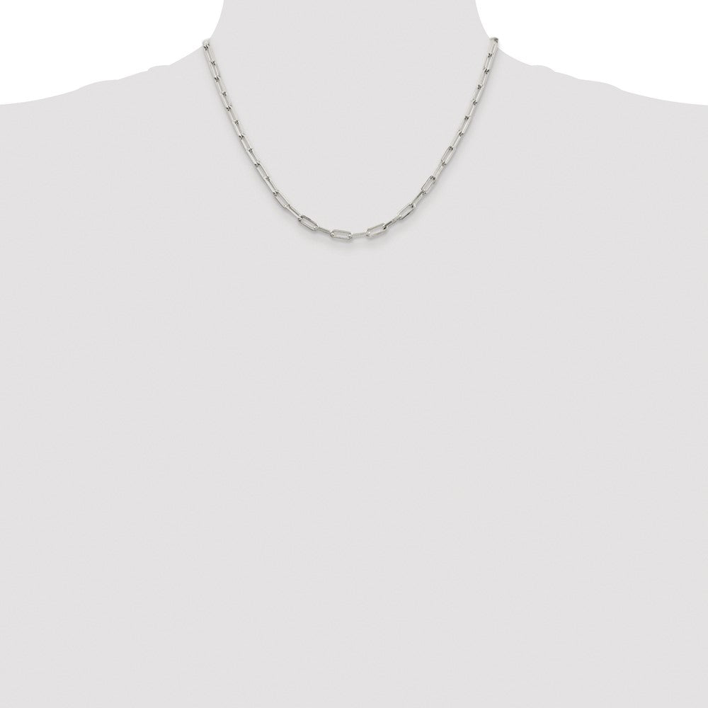 Sterling Silver Rhodium-plated 4.25mm Elongated Open Link Chain