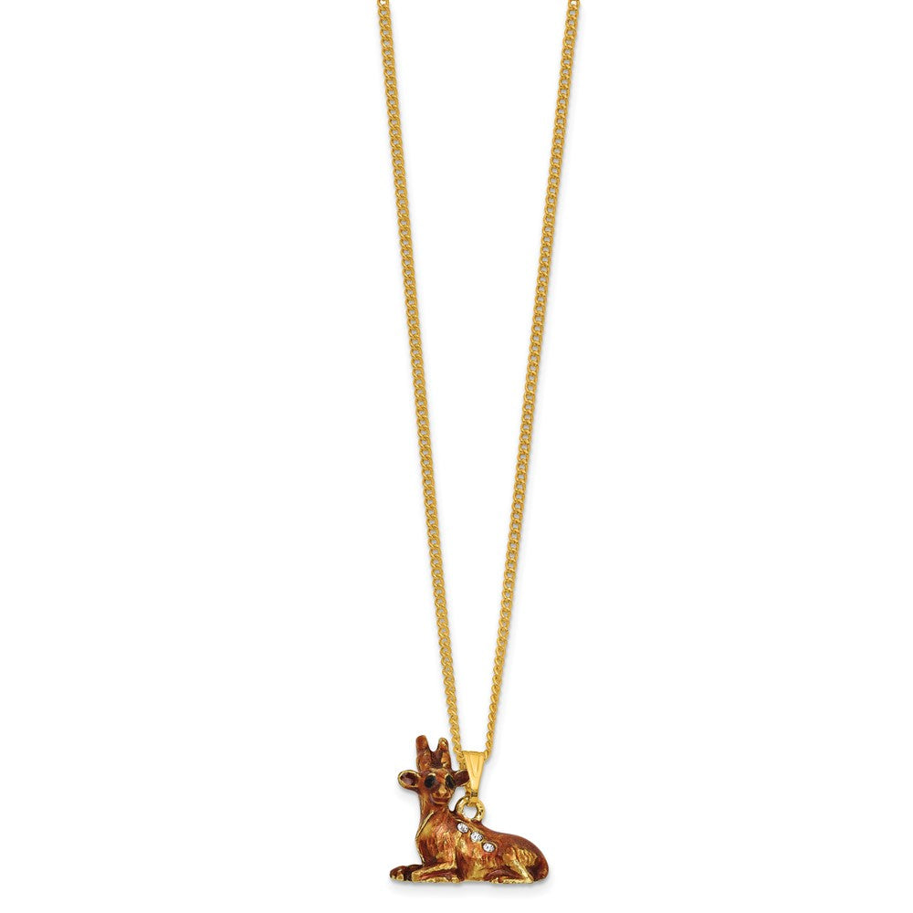 Luxury Giftware by Jere Bejeweled ANNY Antelope Trinket Box with Matching 18 inch Necklace