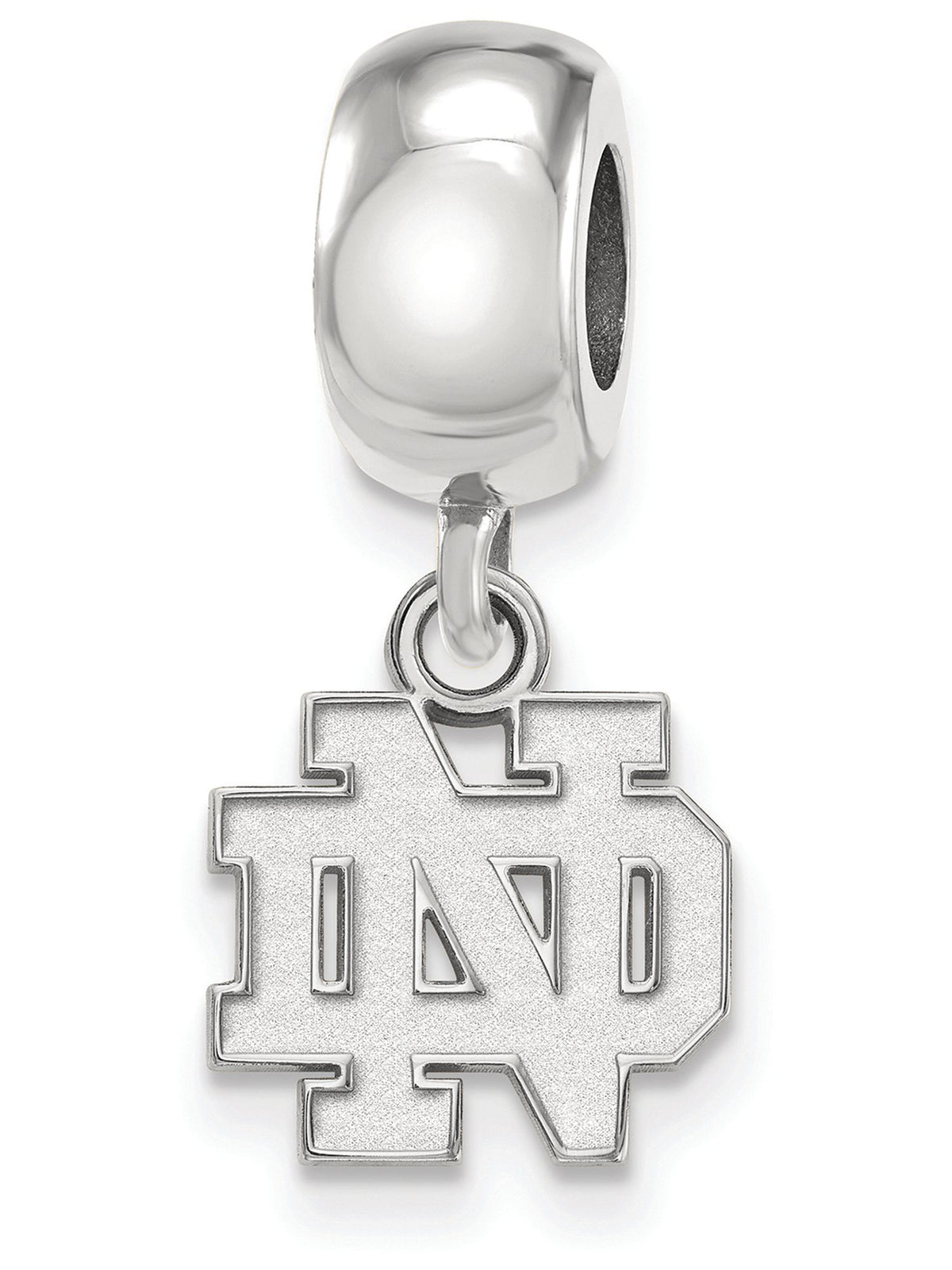 Logoart Sterling Silver University Of Notre Dame Extra Small Dangle Charm Bead Female Adult