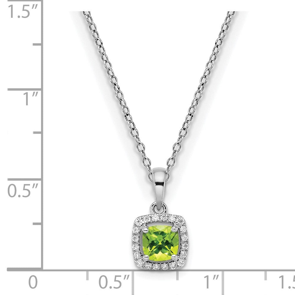 SS ANT Peridot and Diamond Pendant w/ chain