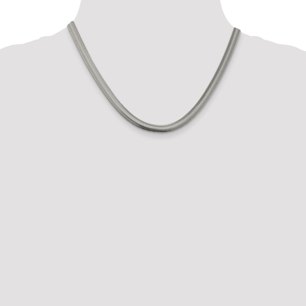 Sterling Silver 6.25mm Flat Oval Snake Chain 18 Inches