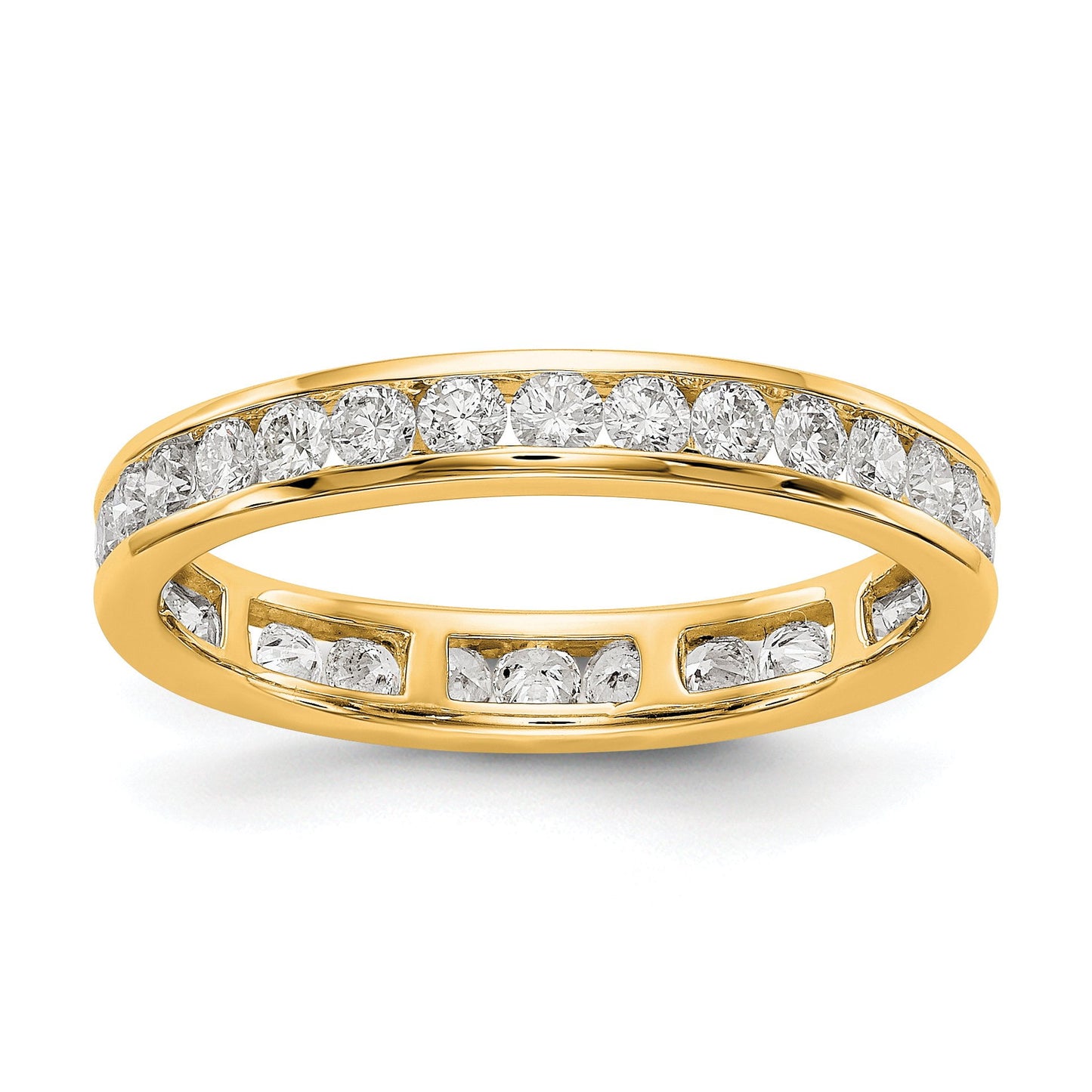 14k Polished Size 6 Channel-set 1 carat Diamond Complete Eternity Band