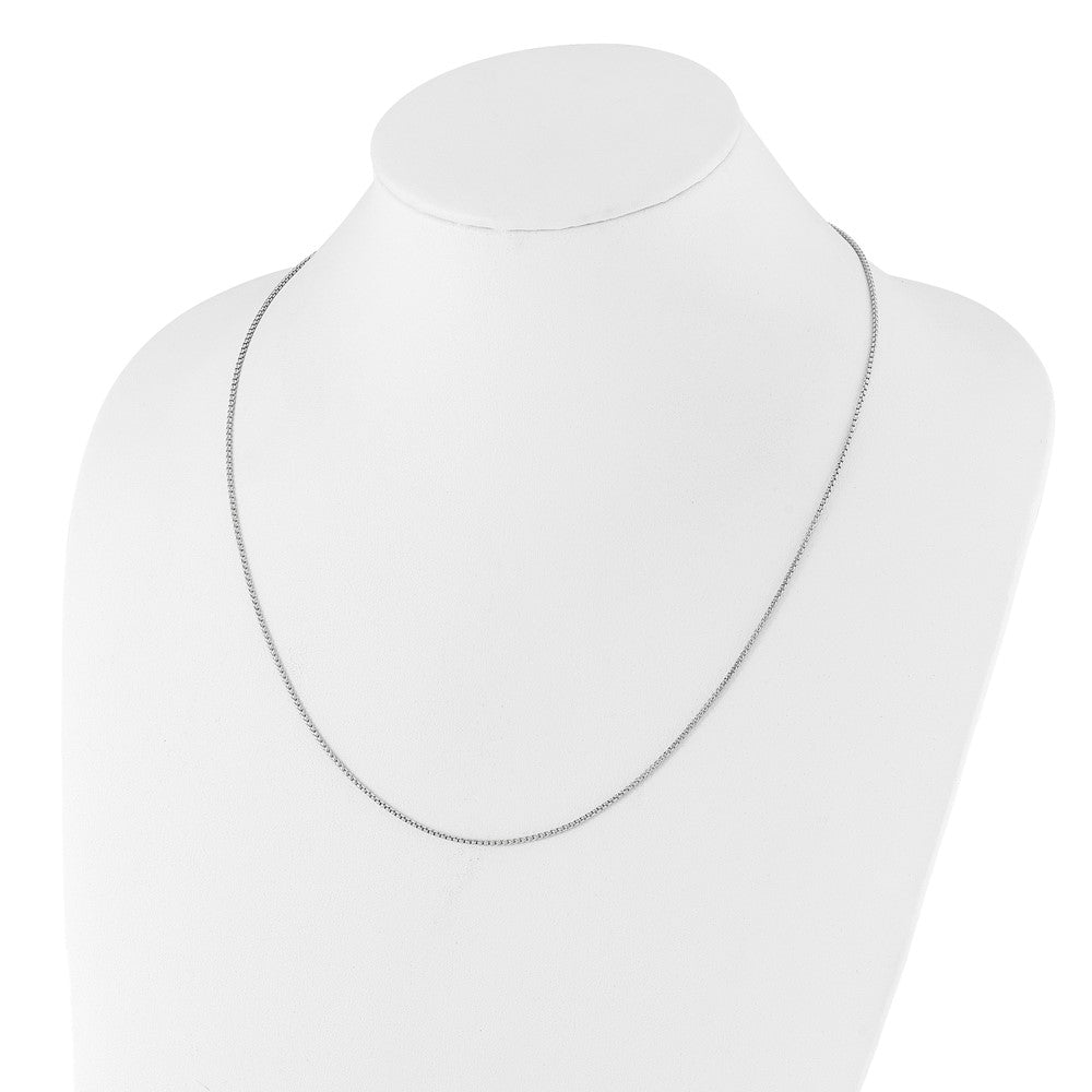 14K White Gold Adjustable 1.35mm Round Box Chain