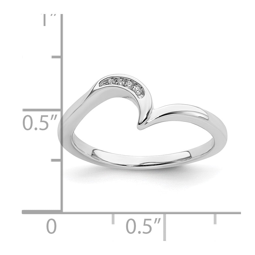 10k White Gold .02 carat Diamond Contoured Complete Wedding Band