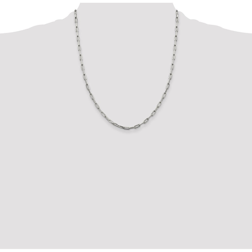 Sterling Silver 3.25mm Elongated Open Link Chain 22 Inches