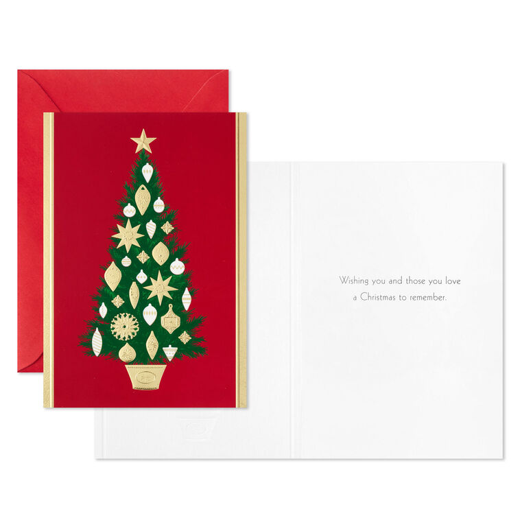 Hallmark Trad Tree On Red Christmas Boxed Cards Assortment