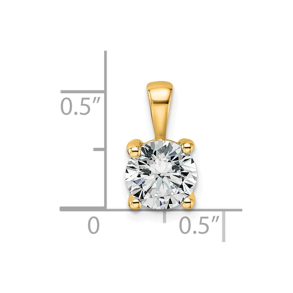 14k 1 1/2 carat Lab Grown Diamond VS/SI+ G+ Round Complete Four Prong Pendant