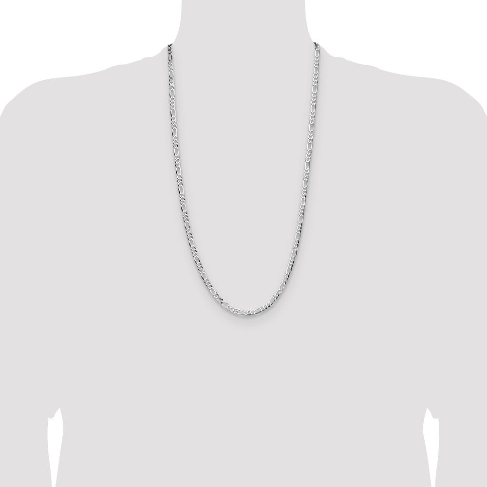 Sterling Silver 4.0mm Lightweight Flat Figaro Chain