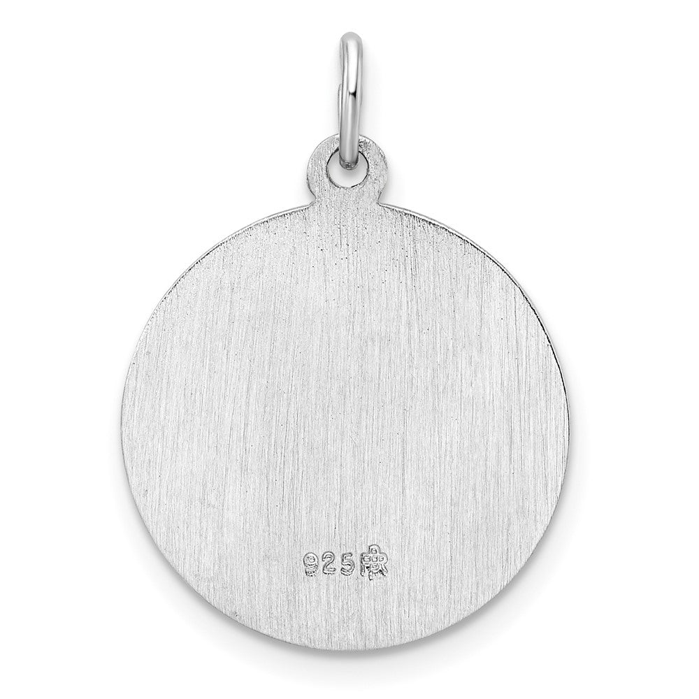 Sterling Silver Rhodium-plated Polished Solid Saint Anthony Pendant