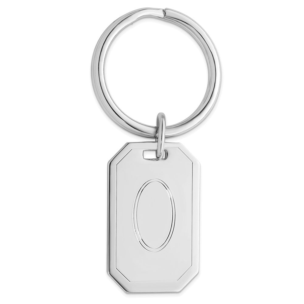Rhodium-plated Kelly Waters with Engraveable Area Key Ring QGP3806