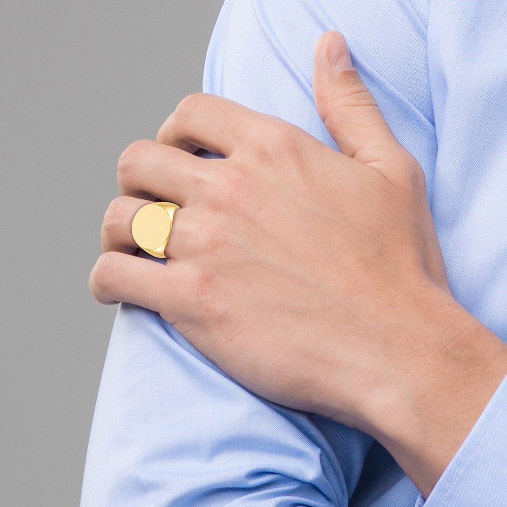 10ky 17.5x18.0mm Open Back Men's Signet Ring