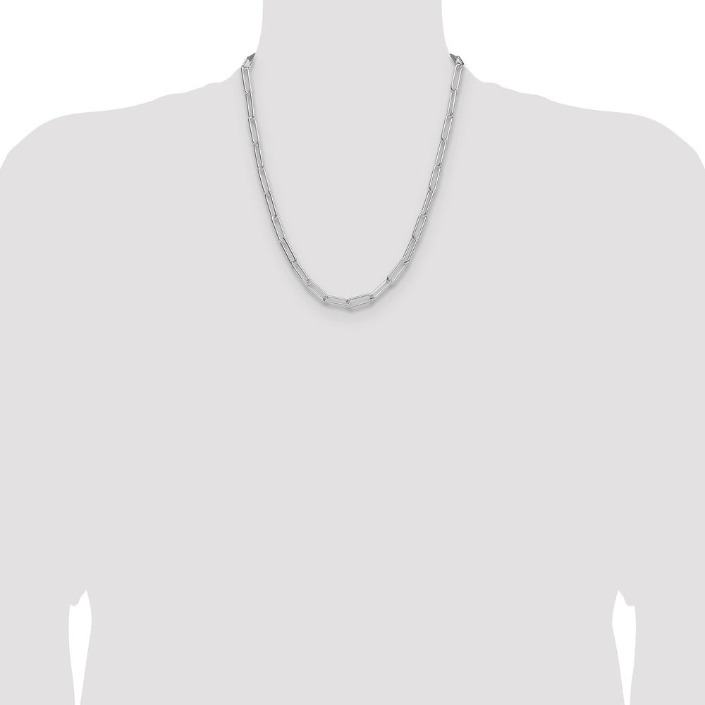 Sterling Silver Rhodium-plated Polished 5.5mm Paperclip Chain